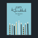 Cartão Postal De Festividades Cartão-postal de Férias Moderno e Feliz Hanukkah<br><div class="desc">Personalize o texto personalizado acima. Você pode encontrar itens de coordenação adicionais na nossa coleção "Modern Happy Hanukkah Candles".</div>