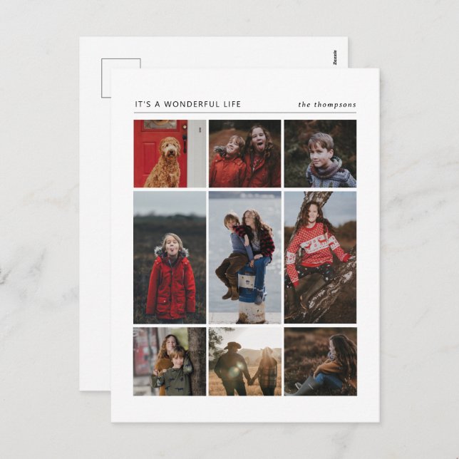 Cartão Postal De Festividades Cartão-postal de Férias Mulit-Photo Maravilhoso (Frente/Verso)