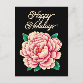Cartão Postal De Festividades Cartão-postal de Férias Preto, Flor, Rosa-Rosa, Vi