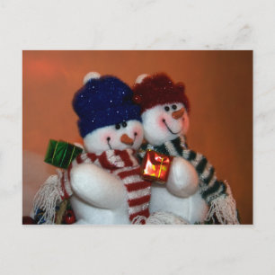 Cartão Postal De Festividades Cartão-postal de Férias Snowpeople