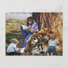 Cartão Postal De Festividades Cartão-postal de festas de tigre amigo infantil