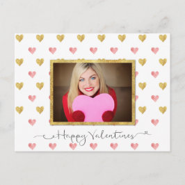 Cartão Postal De Festividades Cartão-postal de Foto do Script de Coração do Glit