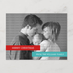 Cartão Postal De Festividades Cartão-postal de foto moderno (vermelho/chato)