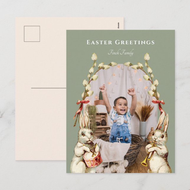 Cartão Postal De Festividades Cartão-postal de fotografias do Felz pascoa de Ban (Frente/Verso)