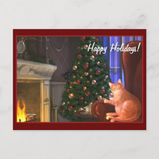 Cartão Postal De Festividades Cartão-postal de gatos feriados