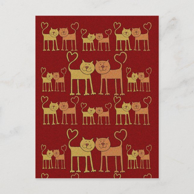 Cartão Postal De Festividades Cartão-postal de namorados com Textura Grain Love (Frente)