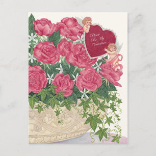 Cartão Postal De Festividades Cartão-postal de Namorados Cupids & Rosas