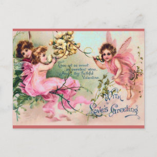 Cartão Postal De Festividades Cartão-postal de Namorados de fada vitoriano doce