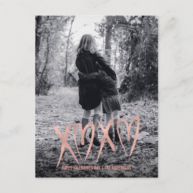 Cartão Postal De Festividades Cartão-postal de Namorados Dourado com Rosa Bruche (Frente)