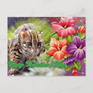 Cartão Postal De Festividades Cartão-postal de Namorados Gato Bengala