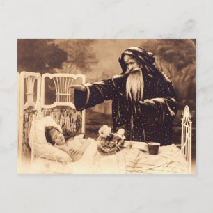 Cartão Postal De Festividades Cartão-postal de Natais vintages Santa Claus e Cri