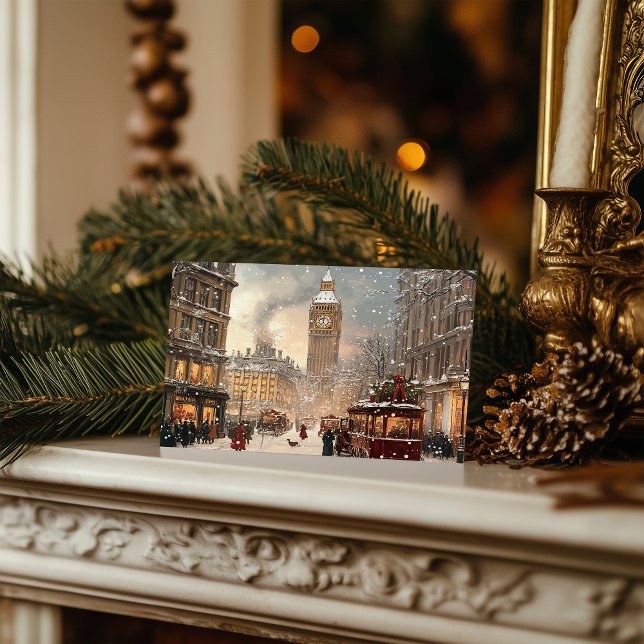 Cartão Postal De Festividades Cartão-postal de Natal antigo em Londres (Criador carregado)