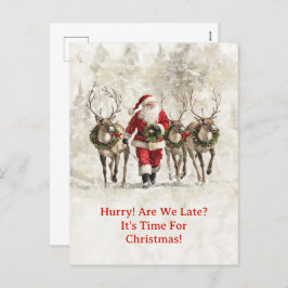 Cartão Postal De Festividades Cartão-postal de Natal Atrasado para papais noeis