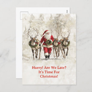 Cartão Postal De Festividades Cartão-postal de Natal Atrasado para papais noeis