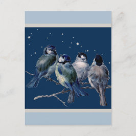 Cartão Postal De Festividades Cartão-postal de Natal Azul e Prateado