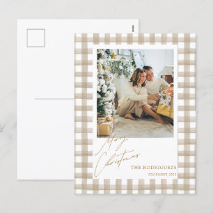 Cartão Postal De Festividades Cartão-postal de Natal Beige Photo