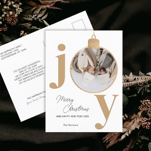 Cartão Postal De Festividades Cartão-postal de Natal Branco JOY