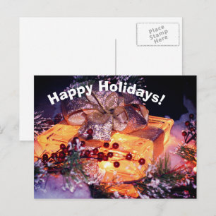 Cartão Postal De Festividades Cartão-postal de Natal com Arco Dourado