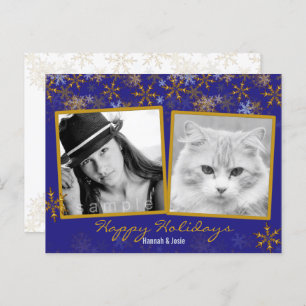 Cartão Postal De Festividades Cartão-postal de Natal com Flocos de Neve Duplos e