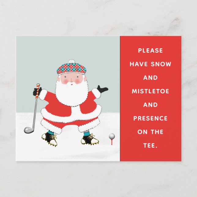 Cartão Postal De Festividades Cartão-postal de Natal Creative Golf (Frente)