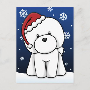 Cartão Postal De Festividades Cartão-postal de Natal da Frise Kawaii Bichon