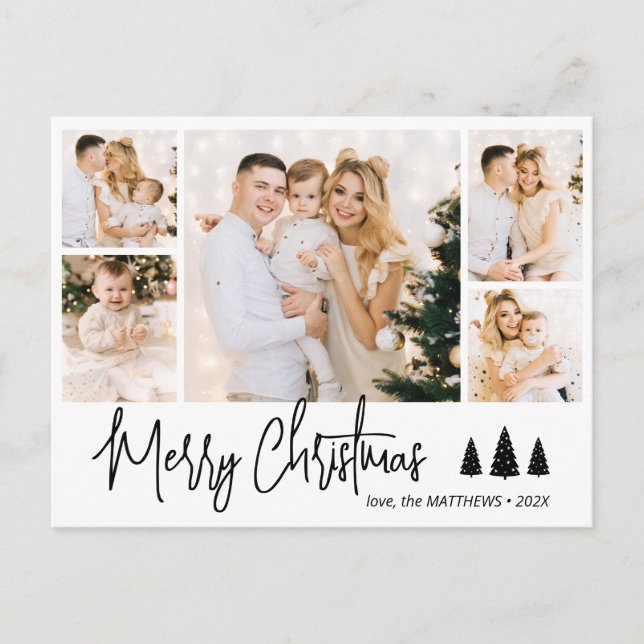 Cartão Postal De Festividades Cartão-postal de Natal de 5 Fotografias Elegante d (Frente)