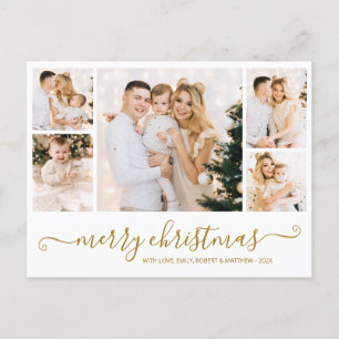 Cartão Postal De Festividades Cartão-postal de Natal de 5 Fotografias Elegante d