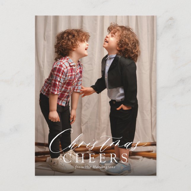 Cartão Postal De Festividades Cartão-postal de Natal de animação com script míni (Frente)