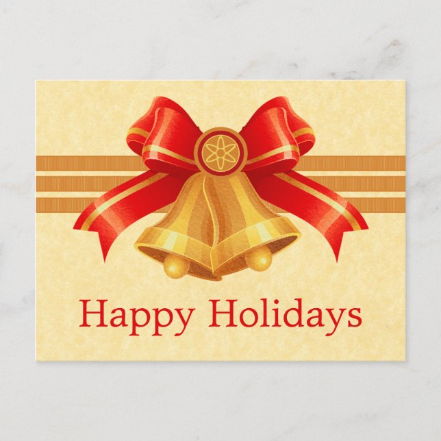 Cartão Postal De Festividades Cartão-postal de Natal de Belga Vermelha e Dourada (Frente)