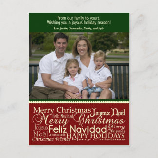 Cartão Postal De Festividades Cartão-postal de Natal de Colagem de Palavras de F