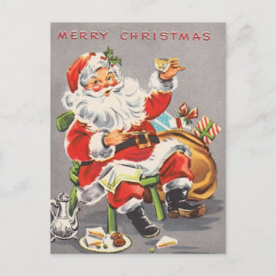Cartão Postal De Festividades Cartão-postal de Natal de Papais noeis Vintage 19