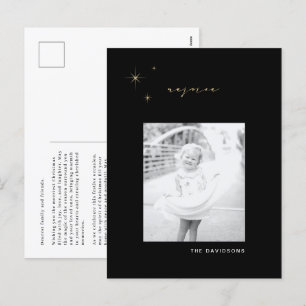 Cartão Postal De Festividades Cartão-postal de Natal de Regresso Radiante Preto 