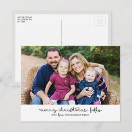 Cartão Postal De Festividades Cartão-postal de Natal de Script Casual