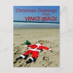 Cartão Postal De Festividades Cartão-postal de Natal de Venice Beach divertido!