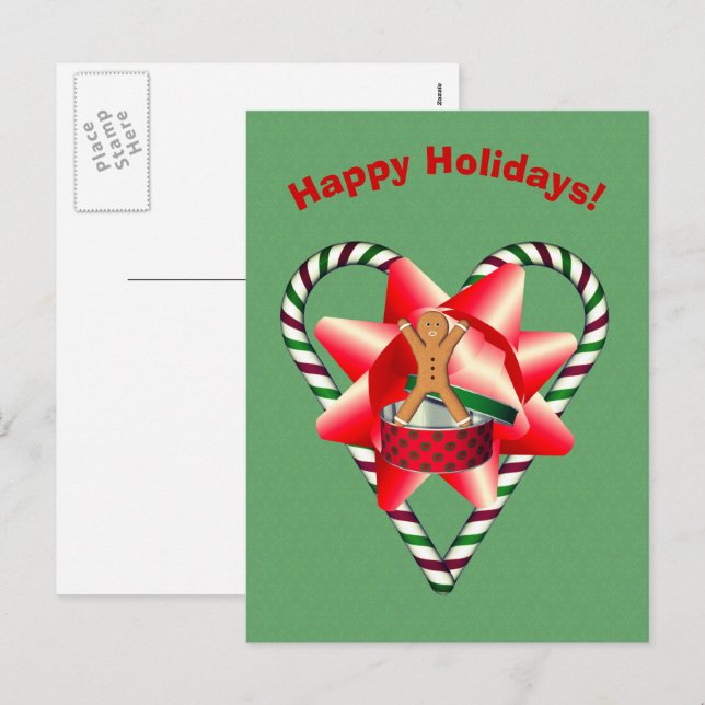 Cartão Postal De Festividades Cartão-postal de Natal do Arco de Gingerbird Man (Frente/Verso)