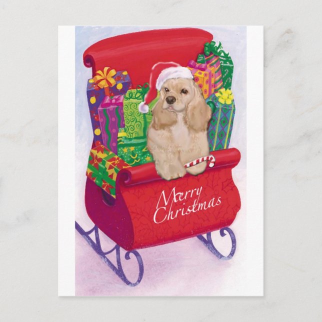 Cartão Postal De Festividades Cartão-postal de Natal do Cocker Spaniel (Frente)