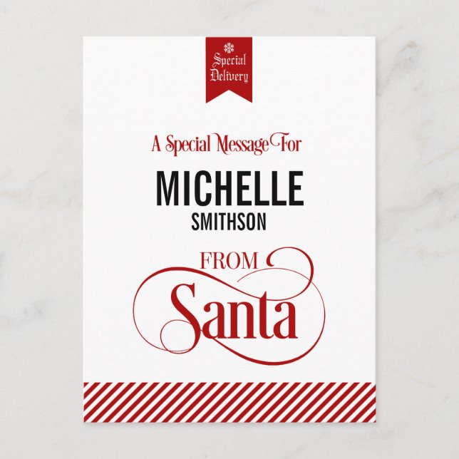 Cartão Postal De Festividades Cartão-postal de Natal do Papai Noel (Frente)