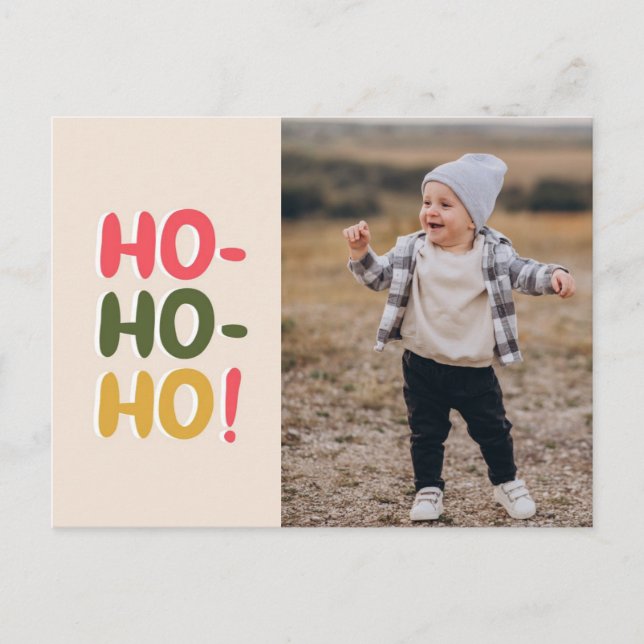 Cartão Postal De Festividades Cartão-postal de Natal e Férias com Foto (Frente)