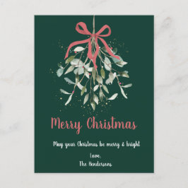 Cartão Postal De Festividades Cartão-postal de Natal Elegante Mistletoy