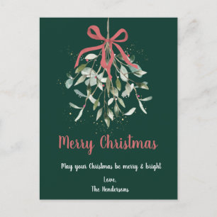 Cartão Postal De Festividades Cartão-postal de Natal Elegante Mistletoy