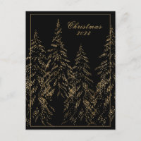 Cartão-postal de Natal Elegante para Feriado Glitt