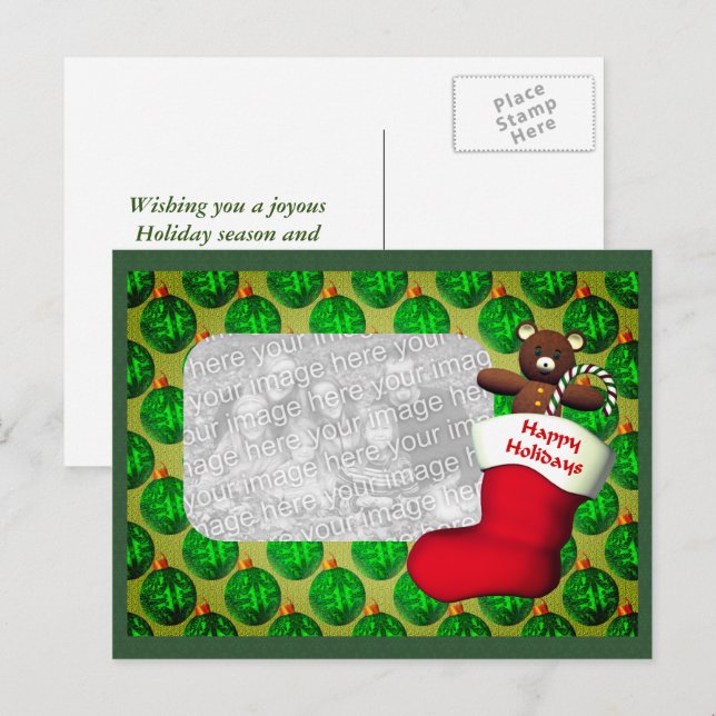 Cartão Postal De Festividades Cartão-postal de Natal em estoque (Frente/Verso)