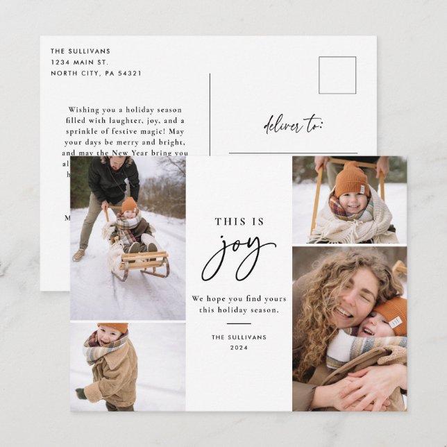 Cartão Postal De Festividades Cartão-postal de Natal Este é Joy (Frente/Verso)