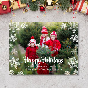 Cartão Postal De Festividades Cartão-postal de Natal Feliz Floco de Neve Feriado