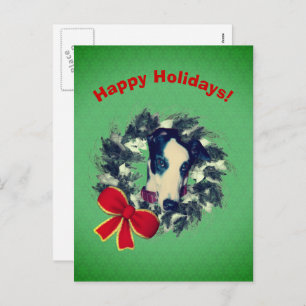 Cartão Postal De Festividades Cartão-postal de Natal Greyhound Wreath
