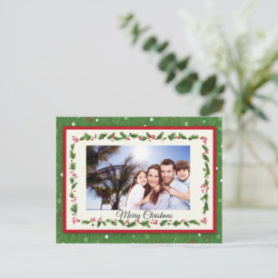 Cartão Postal De Festividades Cartão-postal de Natal Holly Wreath - Foto persona