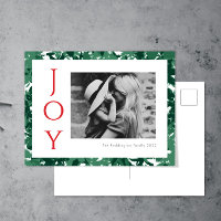 Cartão-postal de Natal Joy Photo Green