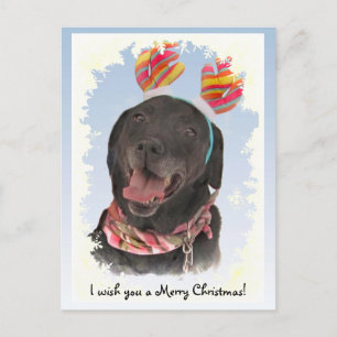 Cartão Postal De Festividades Cartão-postal de Natal Joyle Black Labrador Retrie