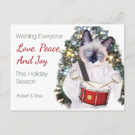 Cartão Postal De Festividades Cartão-postal de Natal Kitten Carol
