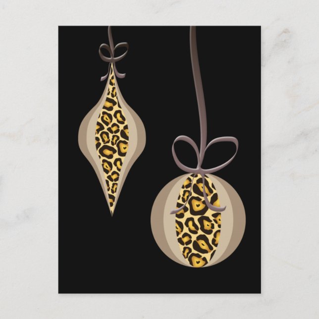 Cartão Postal De Festividades Cartão-postal de Natal Leopardo (Frente)